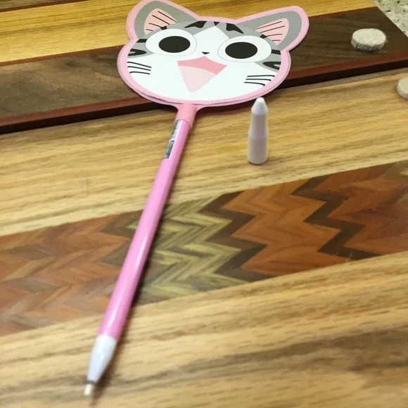 Pink Cat Fan Writing Pen - Picture 3 of 5